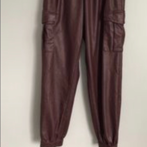 BCBGMaxAzria Pants - BCBGMAXAZRIA Ladies Faux leather joggers
